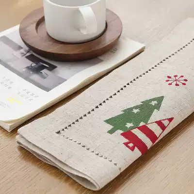 Christmas mat anti-hot insulation Nordic Japanese fabric table mat lunch Western mat coaster meal cloth primary school students