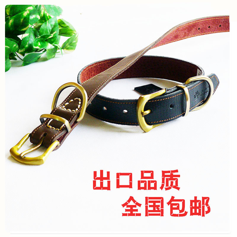 Genuine leather dog collar dog neck ring dog collar dog collar large small and medium dog German Shepherd Mao Tibetan Mastiff Item Circle 