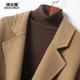 Double-sided cashmere coat for women, mid-length camel Korean style loose double-breasted spring and autumn new high-end woolen coat for women