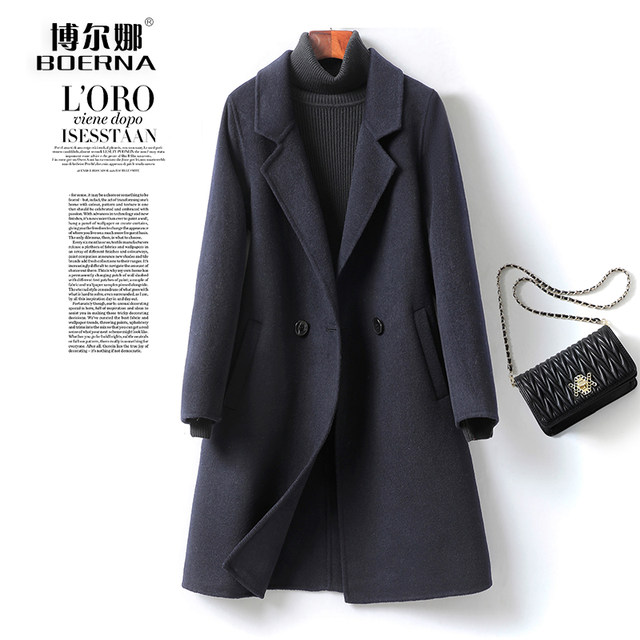 Cashmere coat mid-length high-end temperament woolen jacket