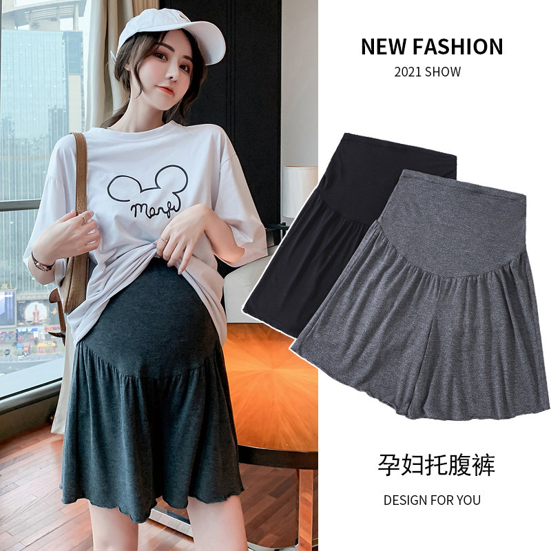 Pregnant Woman Pants Summer Thin Out of Loose Broadlegged Pants Modale Cotton Pregnant Pregnant Woman Shorts Summer Boomer Safety Pants