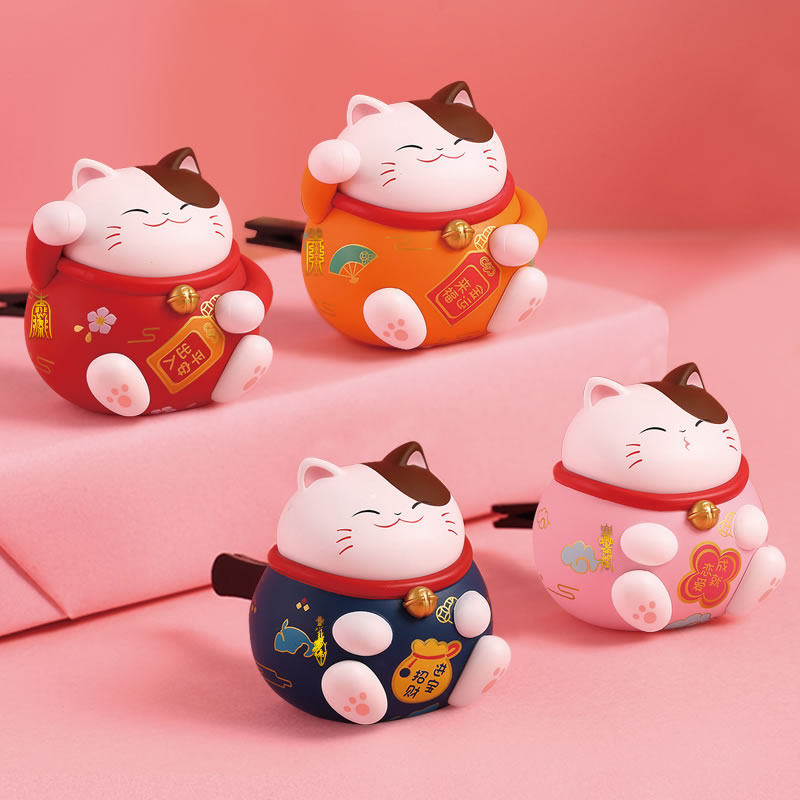 Cifeng Pavilion Ping An Lucky Cat Car Air Conditioning Outlet Cartoon Car Perfume Light Aroma Diffuser Decoration Fragrance
