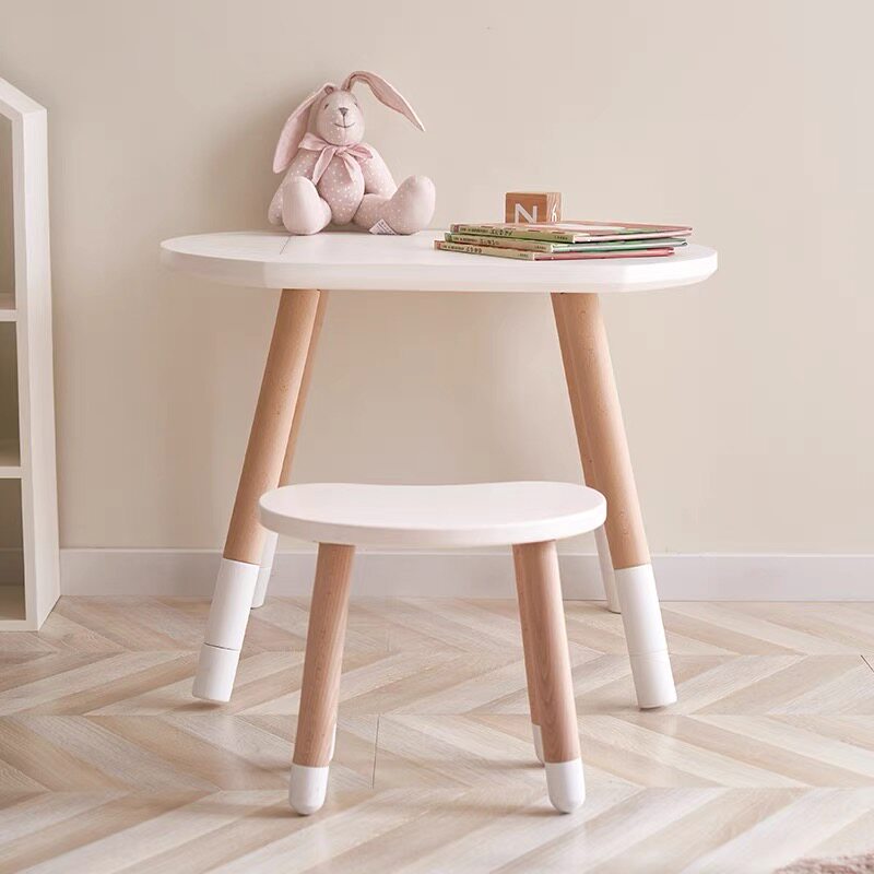 Custom INS Wind Children solid wood Lehigh table and chairs kit baby table and chairs room decoration photo props