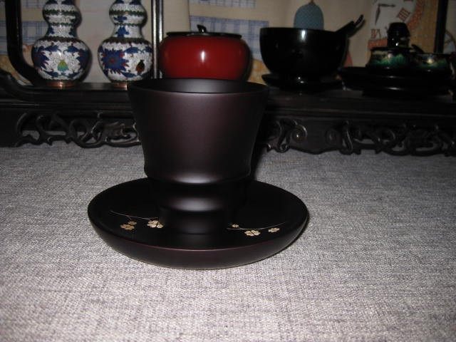 Fuzhou Lacquer * Abroad wood tyre lacquerware tea cup Coffee cup Milk Tea Cup (saucer cup)
