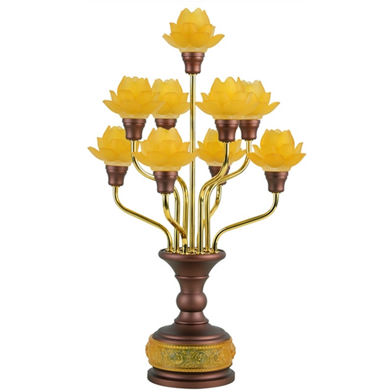Zirim Buddha lamp led Seven colorful glazed lotus lamp Buddha for lamp plug-in electric long Ming lantern Buddha front for lanterns and god lanterns lotus flower