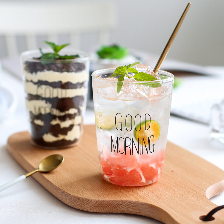 Goodmorning high-temperature glass breakfast fruit juice cold drinking milk drink water cup mouth wash cup