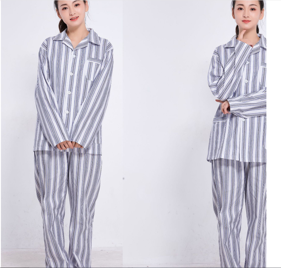 Hospital gown cotton pajamas for women and men long sleeve patient suit hospital patient dress short sleeve patient care suit