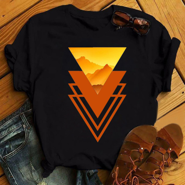 Black personalized triangle geometric pattern casual