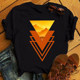 Black personalized triangle geometric pattern casual