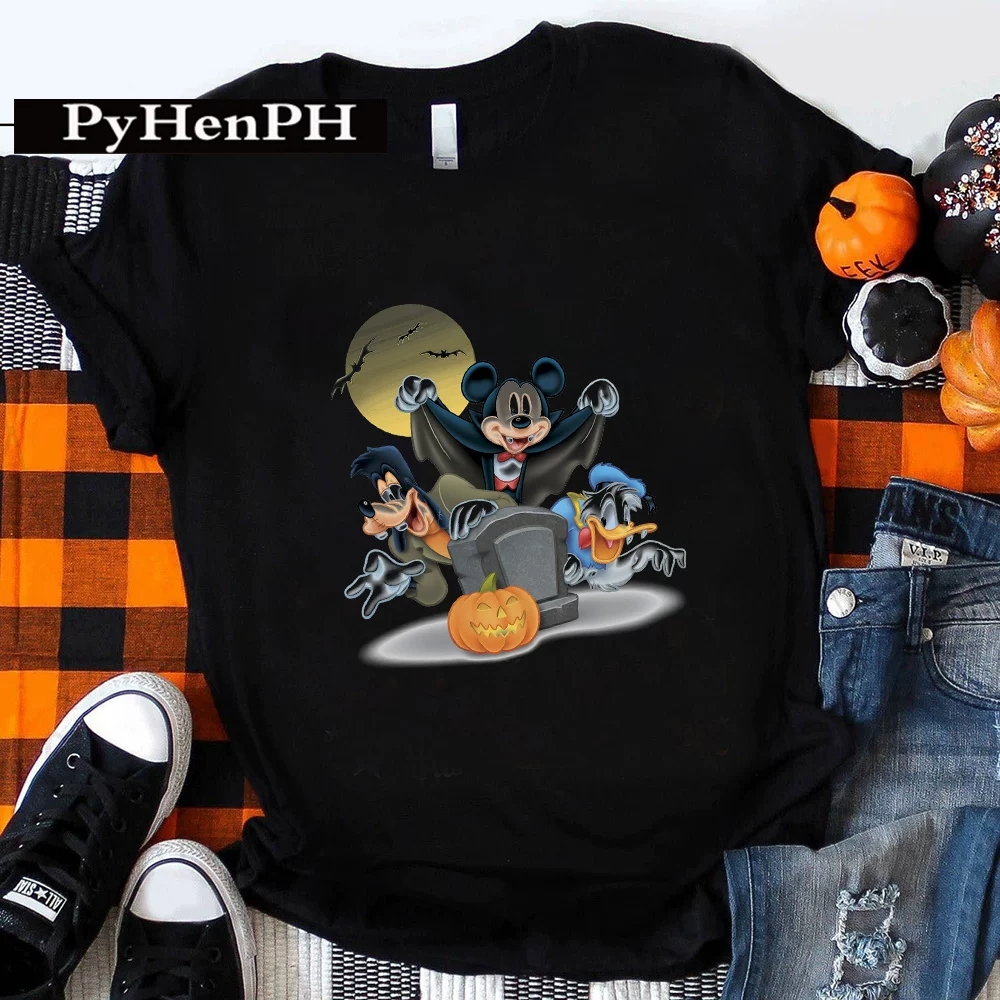 Футболка с принтом животных в стиле стрит, для пары Stitch Halloween, бренд PyHenPH, модалевый топ с коротким рукавом, для родителей и детей, круглый ворот