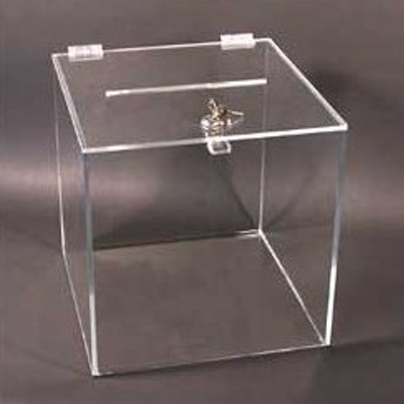 Customized acrylic donation box, transparent lottery box, plexiglass box, crystal donation box, dual-use