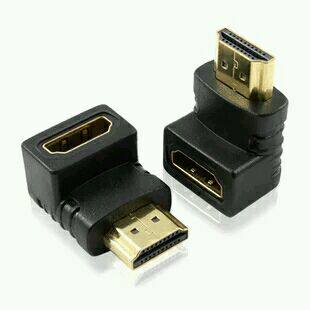 High quality gilded HDMI public to mother 90 degrees male head turning female head adapter elbow down