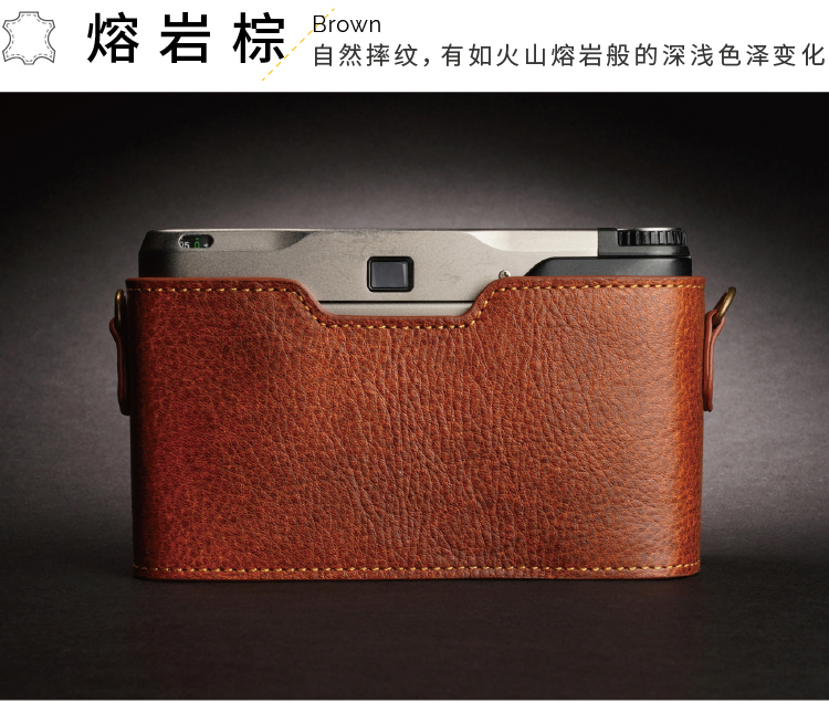 Đài Loan TP Kang Taishi Contax T2 bao da nửa bộ Máy ảnh cơ sở túi da Vintage handmade da bò - Phụ kiện máy ảnh kỹ thuật số túi đựng chân máy quay