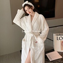 Sandro Modda Sleeping Robe Woman 2022 Autumn Winter Flannel Slim WARM HOME Residence Long Style Sexy Bathrobe