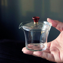 Heat-resistant glass three-cap bowl with lid tea bowl home transparent tea breinner kung fu tea set hand-held tea cup