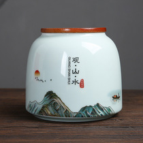 Ceramic tea cans retro Chinese home sealed cans gift box Jin Junmei black tea large sealed cans universal cans