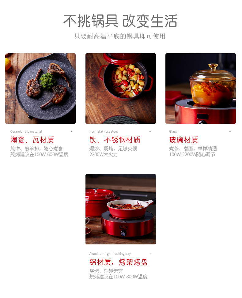 Nuojie Shi G1 công suất cao hộ gia đình quanh bếp điện gốm sứ để bàn không có nồi không có nồi hơi bức xạ nồi nước nóng - Bếp điện bếp từ genny