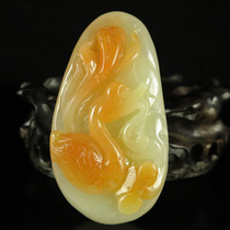 One price Yunnan natural pretty color Huanglong Jade seiko carving pieces bet treasure play lotus send certificate