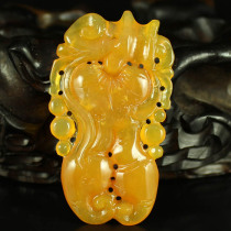 One-mouth price Yunnan natural Huanglong jade Fine Carved Pendant Pendant Fu Shouyi Send Certificate 