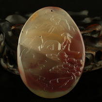 One-mouth price natural purple green agate fine work engraving pendant pendant pan-boat bounty certificate