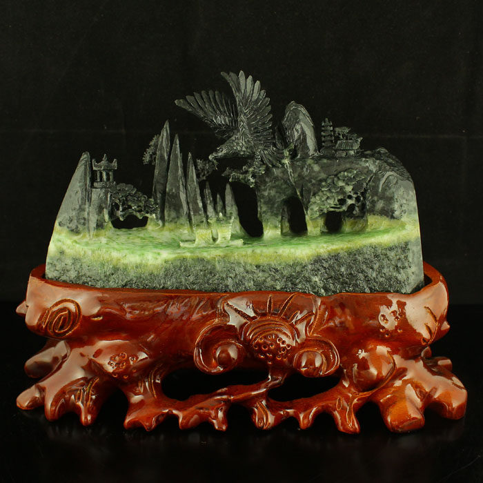 A port price natural Nanyang unique mountain jade Seiko sculpted 2 catties of heavy pendulum piece large exhibition macro picture sending certificate