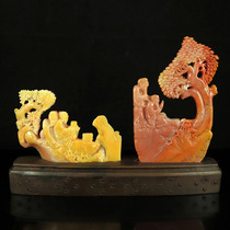 One Mouth Price Natural Fujian Shoushan Stone Hibiscus Stone Fine Work Engraving Pendulum of Panasonic Will Friendship Certificate