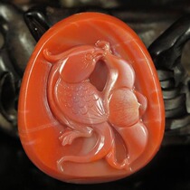 One price natural south red Agate seiko carved pendant pendant Wise Shenwu send certificate