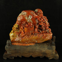 One-mouth price natural Fujian Shoushan stone hibiscus stone Seiko Seiko engraving pendulum to take up the certificate of delivery