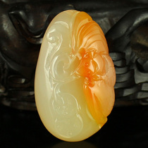 One port of price Yunnan natural playful yellow Longyu Seiko engraving pendant pendant with multiple children and sending certificate