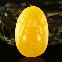 One-mouth price Indonesias golden field yellow finely carved pendant pendant Millver send certificate 