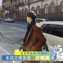 Ex-gratia Eastern Grand Gate mens winter coat mens mid-length style double-sided cashmere double-row buttoned fur coat