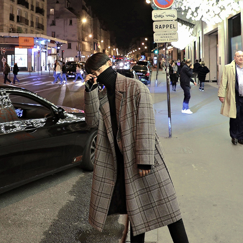 Bishi men's young plate hair coat in the long - mode 2023 new Han - tai coat fashion tide