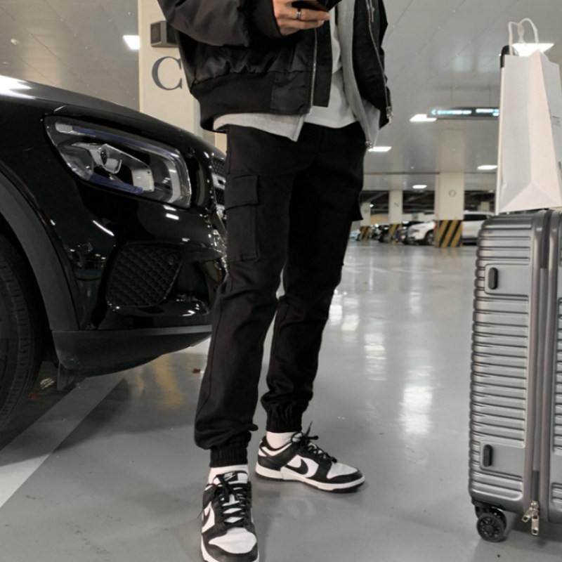 Bishe boys sports pants spring and autumn new anti-wrinkle casual narrow-footed pants Korean version of the trend beam pants British style