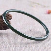 Hetian Jade jade bracelet womens very thin round girl bracelet natural jade bracelet thin strip jade bracelet
