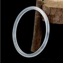 Natural ice species fine chalcedony white agate bracelet very thin round transparent jade bracelet thin female chalcedony narrow bracelet