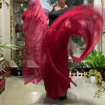 Customized 16-meter 850-degree long skirt with brocade wrinkled chiffon yarn and elegant female half-length classical Uighur dance skirt