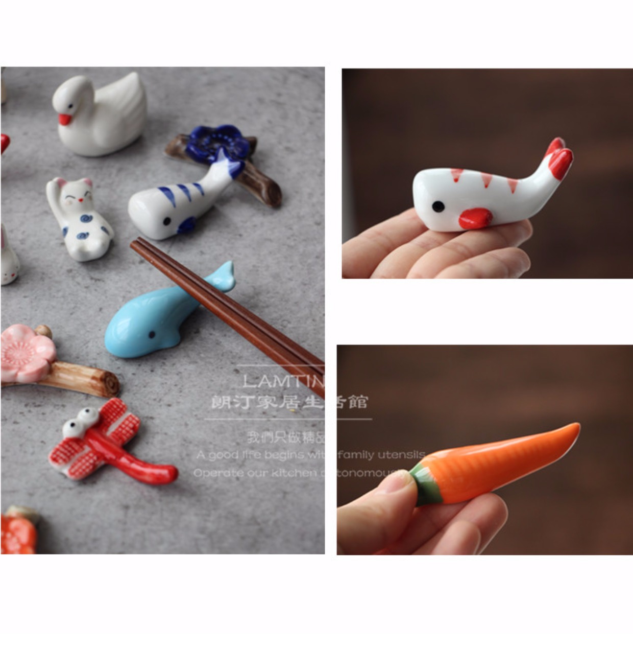 Kệ đũa dễ thương Huangmei Đồ trang trí nhỏ dễ thương Đũa gốm sáng tạo Đồ dùng nhà bếp Nhật Bản đồ dcor giá rẻ