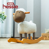 Haxiwu Lamb Sheep solid wood childrens rocking horse rocking horse small wooden horse childrens early education educational toys
