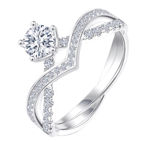 CRD Diamond Ring Proposal Platinum Diamond Ring Crown Natural Real Diamond Womens Wedding Ring Group Setting Engagement