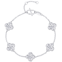 CRD PT950 platinum crushed ice four-leaf clover bracelet double-sided wearable platinum bracelet official