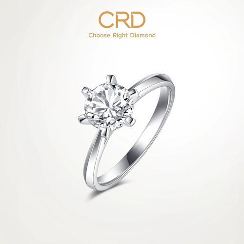 CRD Crang Diamond Prefosal Diamond Ring Six -Claw Platinum Natural True Drilling Women One Clark 30/50 подарки