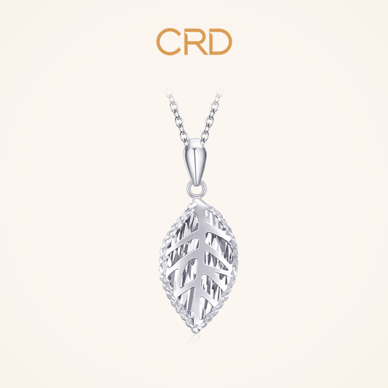 CRD Gram Touts Platinum Pendant Female Gold Leaf Single Pendant Fashion White Gold Necklace Lock Bone Chain Kit Chain Gift