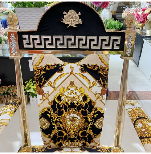 Металлический классический стульчик для кормления, комплект, европейский стиль, 18 карат