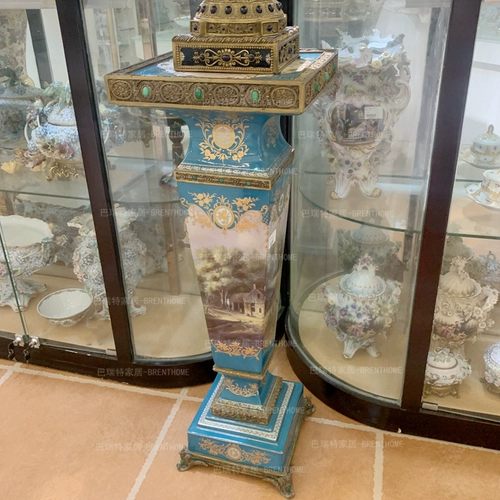 Барретт ретро романтическое озеро синее пейзаж масляная живопись стиль позолоченной