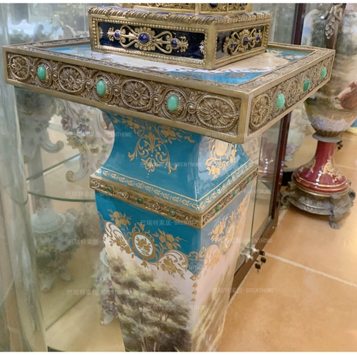 Барретт ретро романтическое озеро синее пейзаж масляная живопись стиль позолоченной