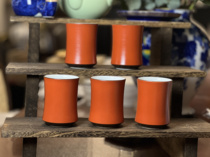 Japans Fukagawa century-old tea cup hand cup owners cup red glaze rare model single