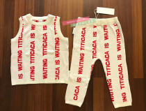 ins exploits 19 autumn and winter TC same children pure cotton knit vest long pants