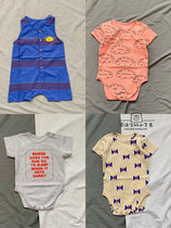 2019 new Pinins bursting with male and female baby pure cotton printed bag fart one-piece clothes climbing