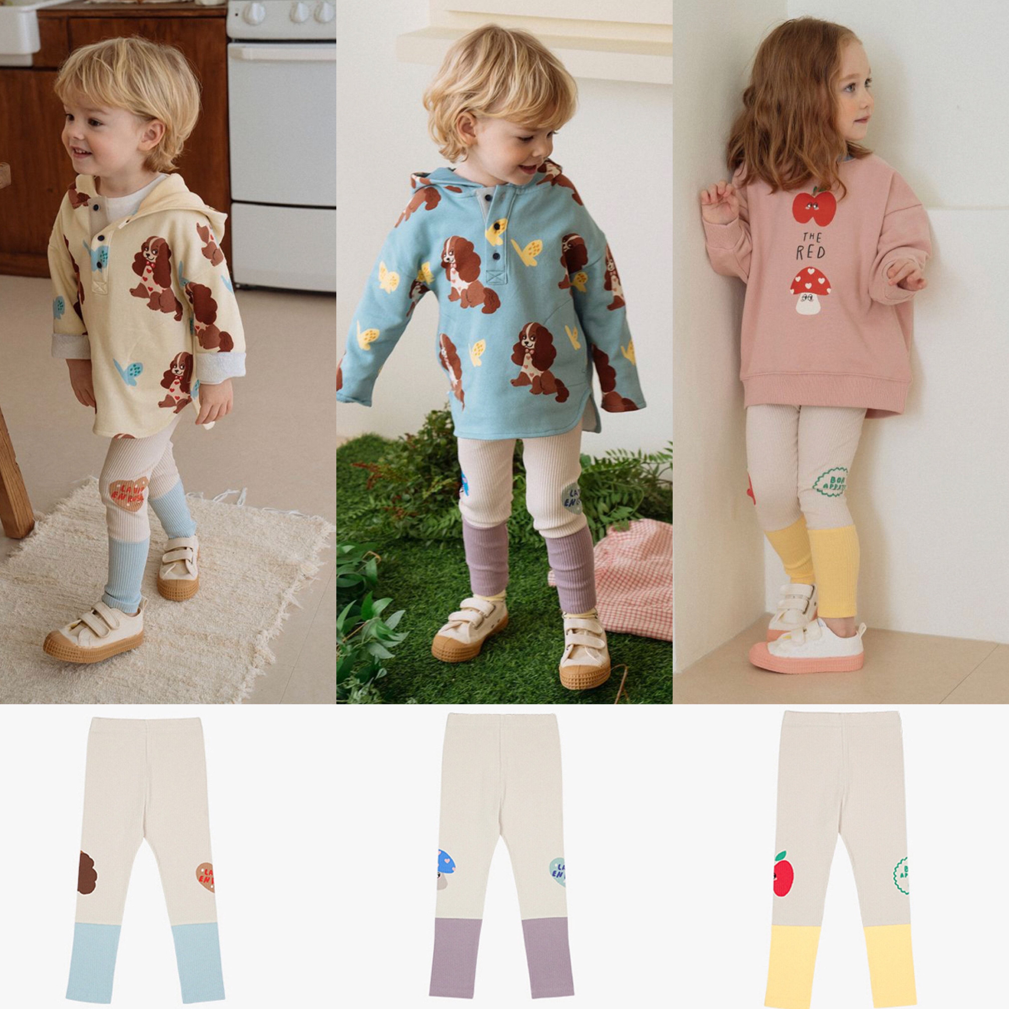 2022 Spring Summer New Pint Small Thatch Boy Girl Girl Han Edition Cartoon Pattern Collage 100 Hitch Lap Pants