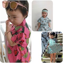 2019 ins exploits hugo the same girl baby multiple printed flying sleeve one-piece pants for a dress